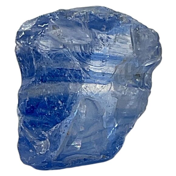 Satin Blue Layered Art Glass Cullet Glowing Manganese Slag Glass #5GL36 - Picture 2 of 8